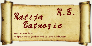 Matija Batnožić vizit kartica